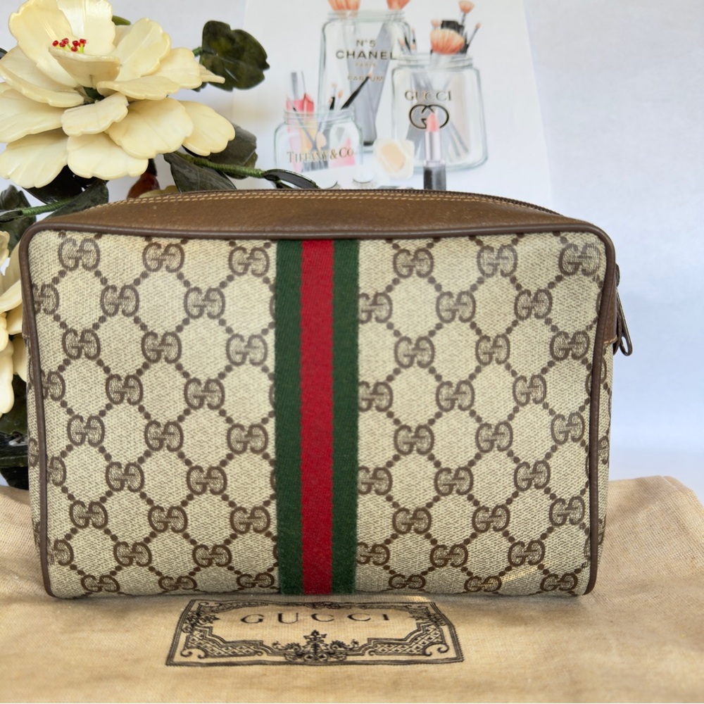 Vintage GUCCI Ophidia Cosmetic Pouch with Sherry Line
